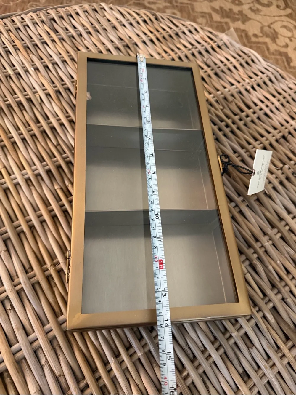 NWT - Hearth & Hand w Magnolia - Brass Wall Display Case Curio Cabinet